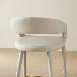 Moulin Glacier Grey Vegan Leather 66cm Counter Stool - Champagne Gold Legs