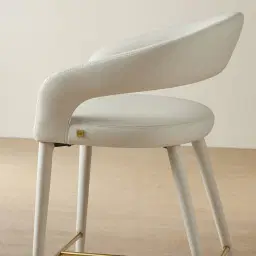 Moulin Glacier Grey Vegan Leather 66cm Counter Stool - Champagne Gold Legs