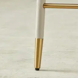 Moulin Glacier Grey Vegan Leather 66cm Counter Stool - Champagne Gold Legs