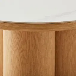 Terzetto Kids White Sintered Stone Play Table - Light Oak Veneer Legs