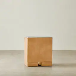 Terzetto Kids Light Oak Veneer Bedside Table with White Sintered Stone Top