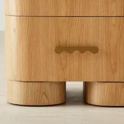 Terzetto Kids Light Oak Veneer Bedside Table with White Sintered Stone Top