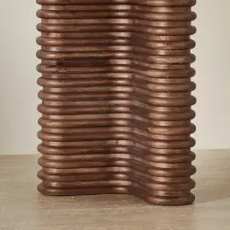 Ophelia Smoky Walnut Veneer Curved Dining Table