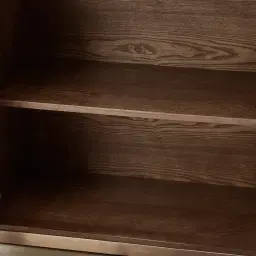 San Pierre Ebony Brown Ash Veneer Sideboard with Cream Travertine Finish Sintered Stone Top