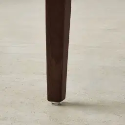 Lila Stone Cream Fabric Dining Chair - Ebony Brown Wooden Legs