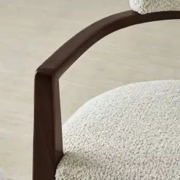 Lila Stone Cream Fabric Dining Chair - Ebony Brown Wooden Legs