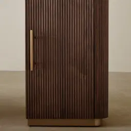 San Pierre Ebony Brown Ash Veneer Study Desk with Cream Travertine Finish Sintered Stone Top