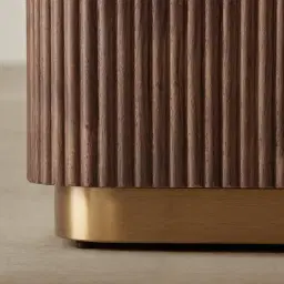 San Pierre Ebony Brown Ash Veneer Study Desk with Cream Travertine Finish Sintered Stone Top