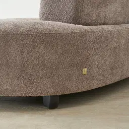 Celestine II Warm Taupe Woven Fabric Curved Corner Sofa