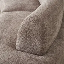 Celestine II Warm Taupe Woven Fabric Curved Corner Sofa