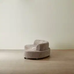 Celestine II Warm Taupe Woven Fabric Curved Corner Sofa