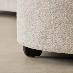 Celestine II Stone Cream Woven Fabric Curved Corner Sofa