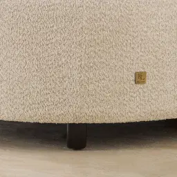 Celestine II Stone Cream Woven Fabric Curved Corner Sofa