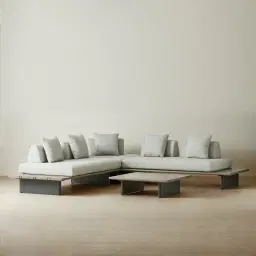 Carlotta Matte Anthracite 5-Seater Outdoor Sofa With Coffee Table