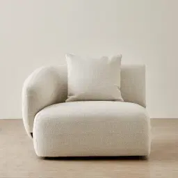 Willow Ivory Beige Woven Fabric Modular Left Arm Seat