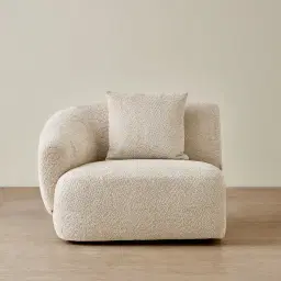 Willow Mid Beige Woven Fabric Modular Left Arm Seat