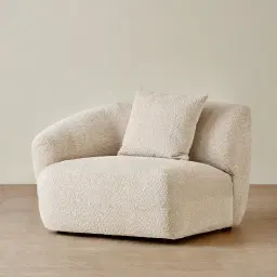 Willow Mid Beige Woven Fabric Modular Left Arm Seat