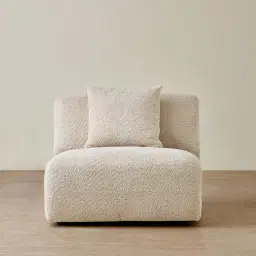 Willow Mid Beige Woven Fabric Modular Armless Seat