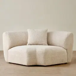 Willow Mid Beige Woven Fabric Modular Corner Seat