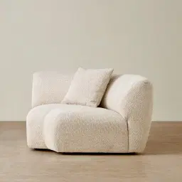 Willow Mid Beige Woven Fabric Modular Corner Seat