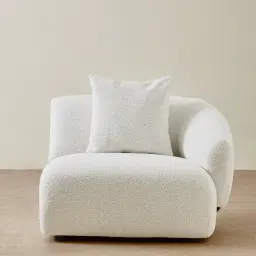 Willow Stone White Woven Fabric Modular Right Arm Seat