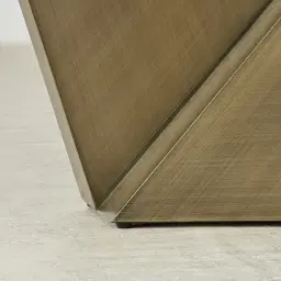 Vania Brushed Bronze Console Table with Statuario White Sintered Stone Top