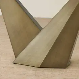 Vania Brushed Bronze Console Table with Statuario White Sintered Stone Top