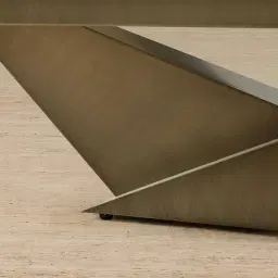 Vania Brushed Bronze Coffee Table with Statuario White Sintered Stone Top