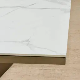 Vania Brushed Bronze Coffee Table with Statuario White Sintered Stone Top