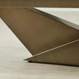 Vania Brushed Bronze Coffee Table with Statuario White Sintered Stone Top