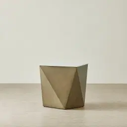 Vania Brushed Bronze Side Table with Statuario White Sintered Stone Top