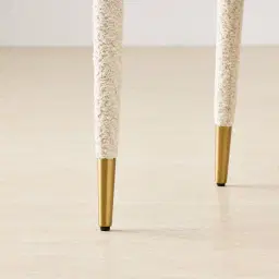 Moulin Stone Cream Woven Fabric Dining Chair - Champagne Gold Legs