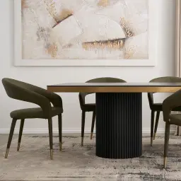 Moulin Stone Cream Woven Fabric Dining Chair - Champagne Gold Legs