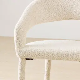 Moulin Stone Cream Woven Fabric Dining Chair - Champagne Gold Legs