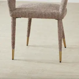 Moulin Warm Taupe Woven Fabric Dining Chair - Champagne Gold Legs