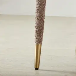 Moulin Warm Taupe Woven Fabric Dining Chair - Champagne Gold Legs