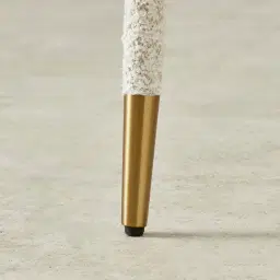 Moulin Stone Cream Woven Fabric 66cm Counter Stool - Champagne Gold Legs