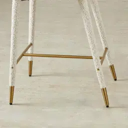 Moulin Stone Cream Woven Fabric 66cm Counter Stool - Champagne Gold Legs