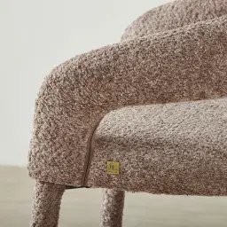 Moulin Warm Taupe Woven Fabric 66cm Counter Stool - Champagne Gold Legs