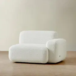 Capri Stone White Modular 1 Seater Right Arm