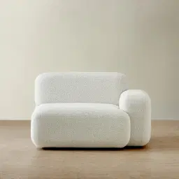 Capri Stone White Modular 1 Seater Right Arm