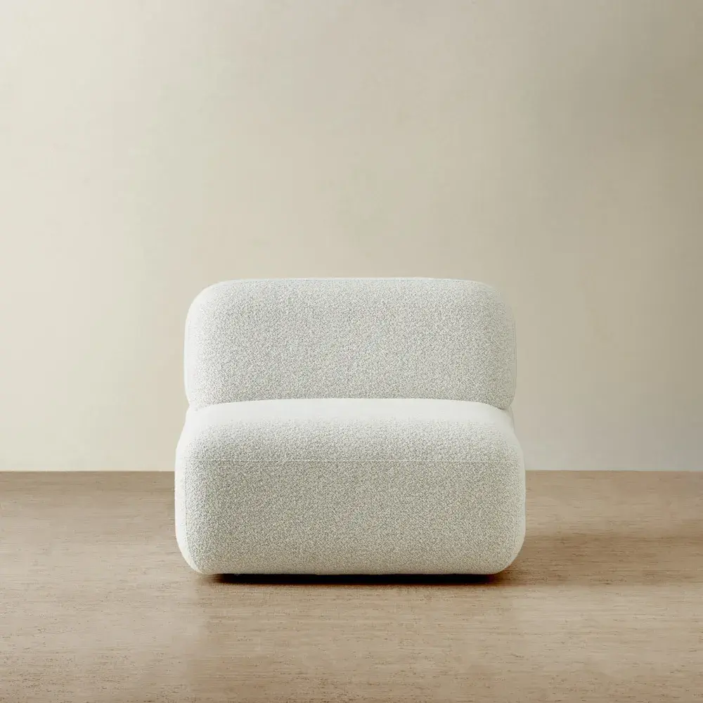 Capri Stone White Modular 1 Seater Armless