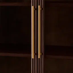 San Pierre II Ebony Brown Ash Veneer High Cabinet