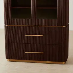 San Pierre II Ebony Brown Ash Veneer High Cabinet
