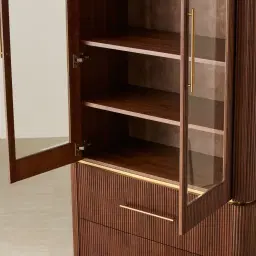 San Pierre II Walnut Veneer High Cabinet