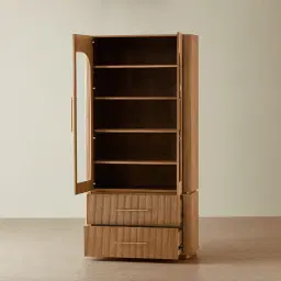 San Pierre II Light Brown Ash Veneer High Cabinet