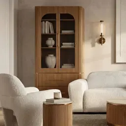 San Pierre II Light Brown Ash Veneer High Cabinet