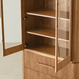 San Pierre II Light Brown Ash Veneer High Cabinet