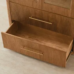 San Pierre II Light Brown Ash Veneer High Cabinet