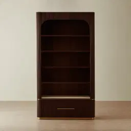 San Pierre II Ebony Brown Ash Veneer Bookshelf